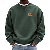 economico Felpe 3D da uomo-Per uomo Tinta unica Felpa Manica Lunga Felpe Girocollo Abbigliamento Sportivo Classico Casuale Quotidiano Tutte le stagioni Blu Nero Blu reale Abbigliamento progettista Stampa 3D S M L XL 2XL 3XL