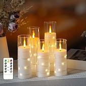 voordelige Decoratieve lichten-Kaars Zonder koorden Kerstmis Eenvoudig Modern AA-batterijen aangedreven 5 stuks