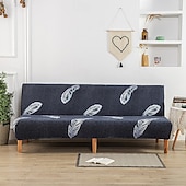abordables Couverture du canapé Futon-Housse de canapé-lit extensible en tissu imprimé, disponible en 3 tailles différentes, housse de canapé sans accoudoirs, housse de banc élastique, protection décorative pour le Nouvel An, décoration