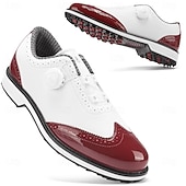 voordelige Heren Golf Schoenen-Heren golfschoenen – comfortabel wit en bordeauxrood design voor optimale prestaties en stijl op de golfbaan.