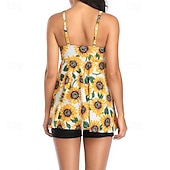 abordables Surfing Tankinis &amp; Bikinis-Mujer Traje de baño con estampado floral Traje de baño Tankini Floral Tropical Control de barriga Elástico Sin Mangas Bañadores Surf Playa Vocación Verano