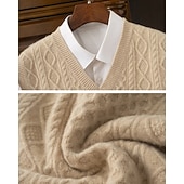 preiswerte Wollpullover für Herren-Herren Pullunder Kleid Pullover Pullover Weste Strickpullover Gerippt Stricken Normale Oberteile Gestrickt Einfach V Ausschnitt Mode Streetwear Geschäft Urlaub Bekleidung Ärmellos Herbst Winter