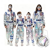 お買い得  職業と制服のコスチューム-夫婦 ファンシーコスチューム ジャンプスーツ ワンジー 宇宙飛行士 コスプレ 子供用 成人 男女兼用(儿童不要选这个) ハロウィーン カーニバル パーティー 性能 学校行事のドレスアップ ドレスアップ