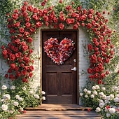 ieftine Bannere pentru garaj și ușă-Ziua Îndrăgostiților Afișe Capacul ușii Bannere în aer liber Iubire Inimă Drăguţ Romantic #D Petrecere Cămin Fundaluri de fotografiere Ușa din Față Decorațiune pentru cererea în căsătorie Decorațiuni