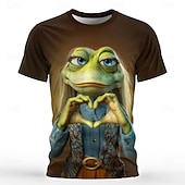  Hombre Animal Gracioso Camiseta Manga Corta Camiseta Impresión 3D Cuello Barco Camisa Exagerado Design Fiesta Festivos Azul Piscina Marrón Oscuro Rosa Verano Primavera Ropa S M L XL XXL XXXL