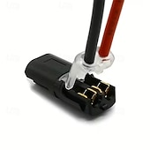 זול אספקה לבית-50 יחידות מחברי חוטי LED ניתנים לחיבור, מסופי חוט אוניברסליים דו-כיווניים קומפקטיים 2 פינים, מחברי חוטים מהירים ללא פס AWG 20-24