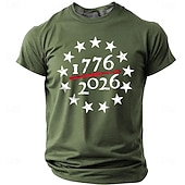  4 luglio 2026 250° Memorial Day Maglietta a manica corta girocollo con stampa 3D della bandiera USA per uomo