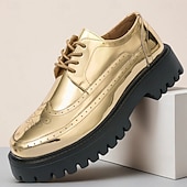 preiswerte Brogue-Schuhe-Goldene Brogue-Schnürschuhe für Herren – Premium-Qualität mit markanter Sohle, perfekt für formelle Anlässe, Partys und stilvolle Freizeitkleidung