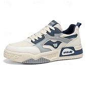Χαμηλού Κόστους Καθημερινά Sneakers-Ανδρικά λευκά και μπλε αθλητικά αθλητικά παπούτσια – ελαφριά και ανθεκτικά παπούτσια για τρέξιμο με αναπνεύσιμο άνω μέρος, ιδανικά για αθλήματα, γυμναστήριο και casual εξόδους