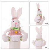 economico Pasqua-Confezione da 2 statuine di coniglietti luminosi creativi pasquali, decorazioni di coniglietti illuminati a forma di cartone animato per vetrine, decorazioni per l'atmosfera pasquale e regali per le