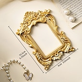 tanie Rzeźby-1 szt. Materiał żywiczny w stylu europejskim, trójwymiarowa, wzorzysta złota rama do dekoracji, dekoracja ścienna DIY, odpowiednia do zdjęć, dekoracja salonu, dekoracja miniaturowego domu