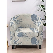 cheap Armchair Cover &amp; Armless Chair Cover-Club Chair Cover Striped, Plant, and Geometric Printed Polyester Slipcovers for Living Room, Bedroom, and Home Office