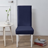 お買い得  ダイニングチェアカバー-1枚の無地の椅子カバー、伸縮性のあるキッチンチェアカバー/レストランチェアカバー、取り外し可能で洗濯可能、自宅、ホテル、宴会での使用に適しています。