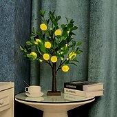 levne Dekorativní světla-60cm/23,9palcové umělé světlo na citroník, 12 citronů, 24 LED korálků, jarní/letní interiérová/venkovní dekorace do ložnice, obývacího pokoje, jídelny, noční světlo na párty