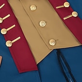 preiswerte Outfits-Set 250-jähriges Jubiläum USA Retro Vintage Mittelalterlich Outfits langarm George Washington Kolonial Revolutionskrieg Kostüm Herren Karnevalskostüm Karneval Unabhängigkeitstag 4. Juli Erwachsene