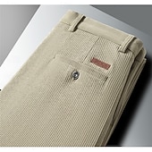 billiga Klädbyxor-Herr Långbyxor Manchesterbyxor Casual byxor Klänning Byxor Fleecefodrad Solid färg Utomhus Fullängd Dagligen Formell Grundläggande Klassisk Blå 다크 카키 Hög midja Microelastisk