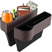 billiga Fordonstjänst-2-pack multifunktionell bilsätesorganisatör i läder, utfyllnadsorganisatör för bilsäten med mugghållare &amp;förvaringsfack/väska – passar framsätet, rymmer telefon, glasögon, nycklar, julklappar till