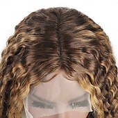 abordables Human Hair Lace Front Wigs-Highlight P4/27 13x4  Front Lace Wig Human Hair Deep Wave Human Hair Lace Wig 150% Density