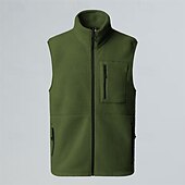 رخيصةأون جيليتس-رجالي سترة الصوف سترة فضفاض الأماكن المفتوحة عطلة مناسب للبس اليومي موضة أساسي الشتاء فصل الخريف جيب بوليستر مريح سهل سحاب مرتفعة عادي أسود برتقالي خضار العسكري البيج سترة