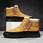 cheap Winter &amp; Snow Boots-Men's Yellow Insulated Winter Boots, Warm and Comfortable Snow Boots for Cold Weather, Ideal for Winter Hiking, Snowboarding and Outdoor Activities