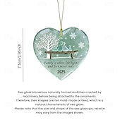 voordelige Versieringen-handgemaakte hartvormige zeeglas familie ornament, tijdloze hartvormige herinneringshanger met inspirerende citaten, zeeglas wandkunst &amp;decoratie voor kerstboom huis tuin feestbenodigdheden