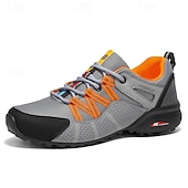 billiga Vardagssneakers-Herrskor i grå och orange, lätta löpar- och friluftsskor, perfekta för fitness, löpning och vardagskläder, bekväma och snygga skor