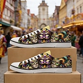 levne Pánské boty-Muži Mardi Gras Karnevalové Tématické Tenisky – Barevný potisk masky na neformální boty pro festivaly průvody a pouliční párty