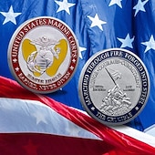 abordables 250e Anniversaire des États-Unis-Pièce commémorative du corps des marines des États-Unis – Pièce de défi militaire en fer à l'occasion du 250e anniversaire des États-Unis médaille de collection en métal pour les marines et cadeaux