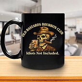 billiga Muggar och koppar-Old Bastards Bourbon Club-mugg, "Bourbon fixar nästan allt – idioter ingår inte" whiskymugg, vintage bourbonälskare-gåva