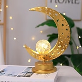 levne Ramadán dekorace světla-Ramadán Eid kovová dutá koule dekorativní lampa hvězda měsíc hrad vnitřní ložnice atmosféra ornament lampa aaa baterie 18,5 * 14,5 cm