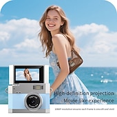 billiga Kamera, Fotografi &amp; Video-Ny tumstor flip-skärm mini kamera retro digital kamera mini med snodd 180 flip-skärm videoläge multi-stil skönhetsfilter Valentinsdagpresent