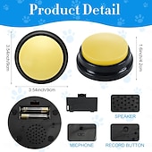 abordables accessoires de forage-1 bouton d'enregistrement vocal pour la communication et le dressage des animaux de compagnie, enregistrement de 30 secondes &amp;Jouet pour chien avec retour vocal, clicker enregistreur pour chat, chiot,
