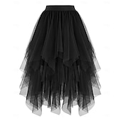 Χαμηλού Κόστους Κάτω-Φανταστική φορεσιά Φούστα από τούλι Ρετρό / Βίντατζ Δεκαετία '80 Πολυεπίπεδο High Low Φουσκωμένος Ενηλίκων Γυναικεία Απόκριες Πάρτι Επίδοση Χορός Μπαλέτο Ντύνομαι