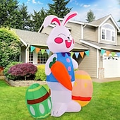 Недорогие Ландшафтные огни-Надувная пасхальная декорация со светодиодной подсветкой, кролик, пасхальные яйца, морковка, для использования внутри и снаружи помещений, во дворе, саду, на лужайке, для создания атмосферы вечеринки, декоративные светильники и реквизит.