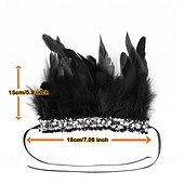 abordables Accesorios-Carnaval 2026 Accesorios de Samba del Carnaval de Río Puños de Plumas para Mujeres Puños de Lentejuelas Brillantes con Plumas de Varios Colores para Danza en Brasil