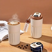 Недорогие Кружки и чашки-Термокружка для кофе из нержавеющей стали 316 с цифровым дисплеем температуры &amp;крышка с сенсорным экраном - самоохлаждающаяся/подогреваемая чашка, индикатор в реальном времени, портативный термометр