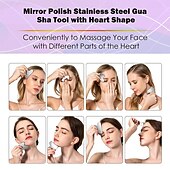 olcso Testmasszírozó-mágneses gua sha szerszám rozsdamentes kaparó arcmasszázs arc lift bőrfeszesítés hűsítő fém kontúr csökkenti a duzzanatot
