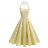 cheap Dresses-1950s Retro Vintage Midi Swing Dress Flare Dress Sleeveless Striped Fit &amp; Flare Fancy Dress Women's Carnival Valentine's Day Casual Homecoming Retro Theme Party Adults' Dress Spring &amp; Summer