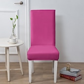お買い得  ダイニングチェアカバー-1枚の無地の椅子カバー、伸縮性のあるキッチンチェアカバー/レストランチェアカバー、取り外し可能で洗濯可能、自宅、ホテル、宴会での使用に適しています。