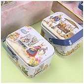 Χαμηλού Κόστους Πάσχα-Συσκευασία 6 κουτιών δώρου με δημιουργικά πασχαλινά τενεκεδάκια, κουτιά δώρου με μπισκότα και λαγουδάκι, φορητά κουτιά δώρου με πασχαλινές λιχουδιές, διακοσμητικά μεταλλικά κουτιά δώρου