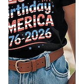  100% Baumwolle Kinder Mädchen Schwarz Weiß Grafik 250-jähriges Jubiläum Amerikanische US-Flagge für Kinder T-Shirt Rundhalsausschnitt Kurzarm Urlaub Sport & Outdoor Alltagskleidung Lässig Drucken