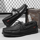 preiswerte Bootsschuhe-Schwarze Herren-Schnürschuhe, bequeme Hochzeitsschuhe für Trauzeugen, stilvolle und legere Schuhe für Hochzeitsfeiern und halbformelle Hochzeitsveranstaltungen