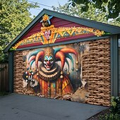 economico Striscioni per Garage e Porte-Martedì grasso Copertura per porta del garage Grande appeso Pagliaccio Lusso 3D Da serata All'aperto Sfondi di ripresa Porta d'ingresso Stile Carnevale di Venezia Arredamento per la casa