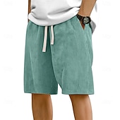 economico Pantaloncini casual-Per uomo Pantaloncini Estivi Shorts da Spiaggia Pantaloncini casual Pantaloncini di velluto a coste Coulisse Elastico in vita Tinta unica Comodità Lunghezza al ginocchio Quotidiano All'aperto