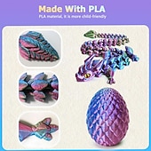 levne velikonoční-velikonoční 3D tištěná dračí vejce s drakem uvnitř, nezbytnosti do velikonočních košíků, náplně do velikonočních vajíček s tajemným krystalovým drakem, kloubová fidget zvířátka vytištěná 3D tištěnými