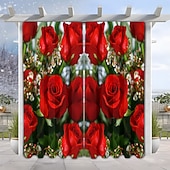 billiga Genomskinliga gardiner-Alla hjärtans dag-gardin i tunt tyg för fönster, röd med dekorativ bolldesign, eleganta mjuka fönstergardiner, romantisk heminredning för sovrum och vardagsrum