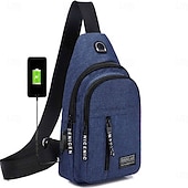 economico Borselli da uomo-Borsa a tracolla da uomo con porta di ricarica USB: borsa a tracolla multitasche e di grande capacità per il rientro a scuola