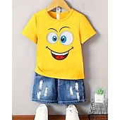 levne Chlapcův 3D vtipný humor-Unisex Chlapecké 3D Grafika Komiks Tričko Košilky Krátký rukáv 3D tisk Léto Jaro Sportovní Módní Šik ven Děti 4-12 let Tričkový Ležérní Denní Venkovní Běžný