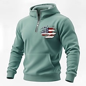  4 luglio 2026 250° Giorno della Memoria Felpa con Cappuccio Collo Giro Bandiera Statunitense Uomo Stile Streetwear Casual Outdoor