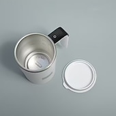 billige Kaffetilbehør-Elektrisk kaffekrus med LED-temperaturdisplay - betjening med ett trykk, 304 rustfritt stål, egnet for blanding av kaffe, melk, te og blandede drikker, ideell for kontor, hjem &amp;utendørs reisebruk